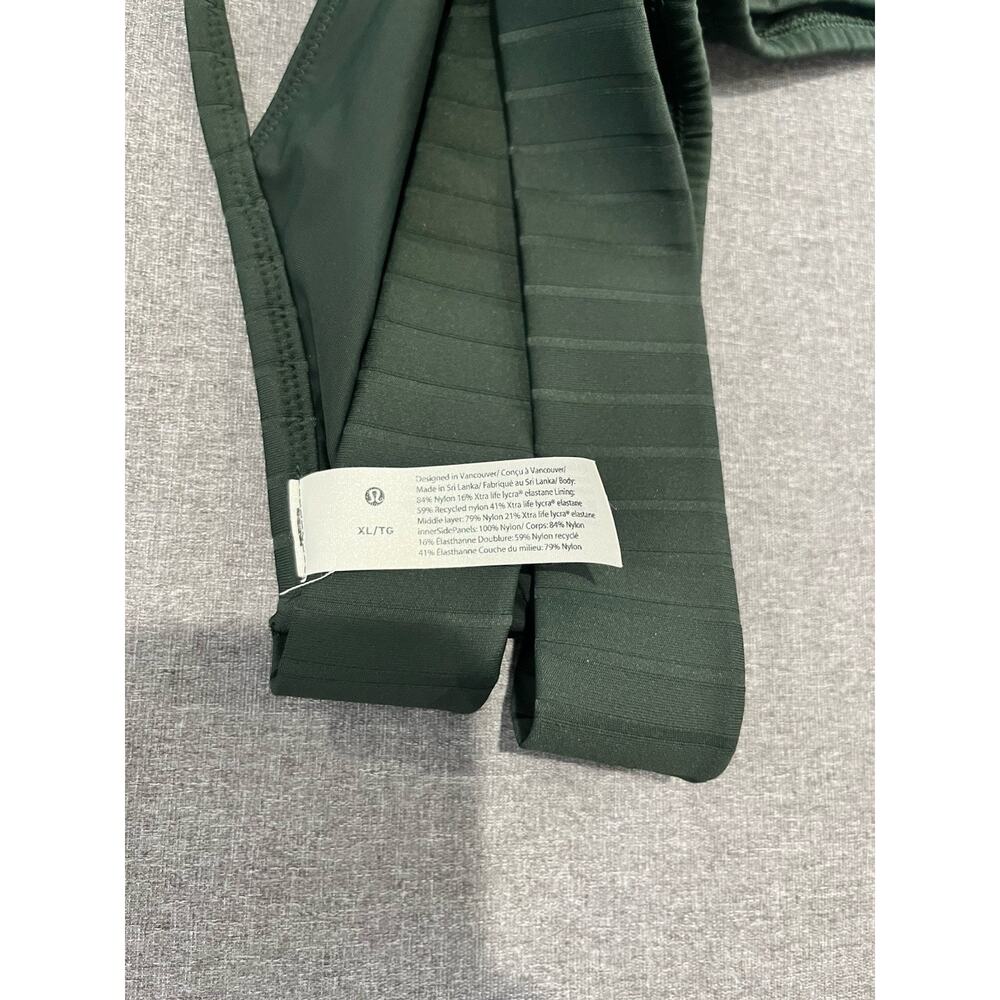 NWT Lululemon Size XL Ribbed Halter Cross Back Top Bikini Swim Olive - Picture 4 of 6